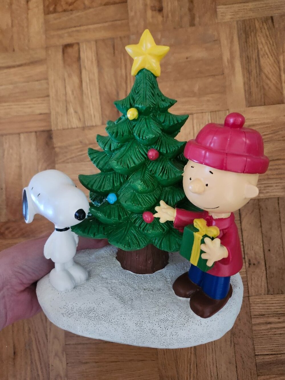 Peanuts Christmas Figurine with Snoopy and Charlie Brown
